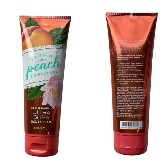 Bath & Body Works Georgia Peach Sweet Tea Ultra Shea Cream BODY LOTION 8 OZ - Picture 9 of 9